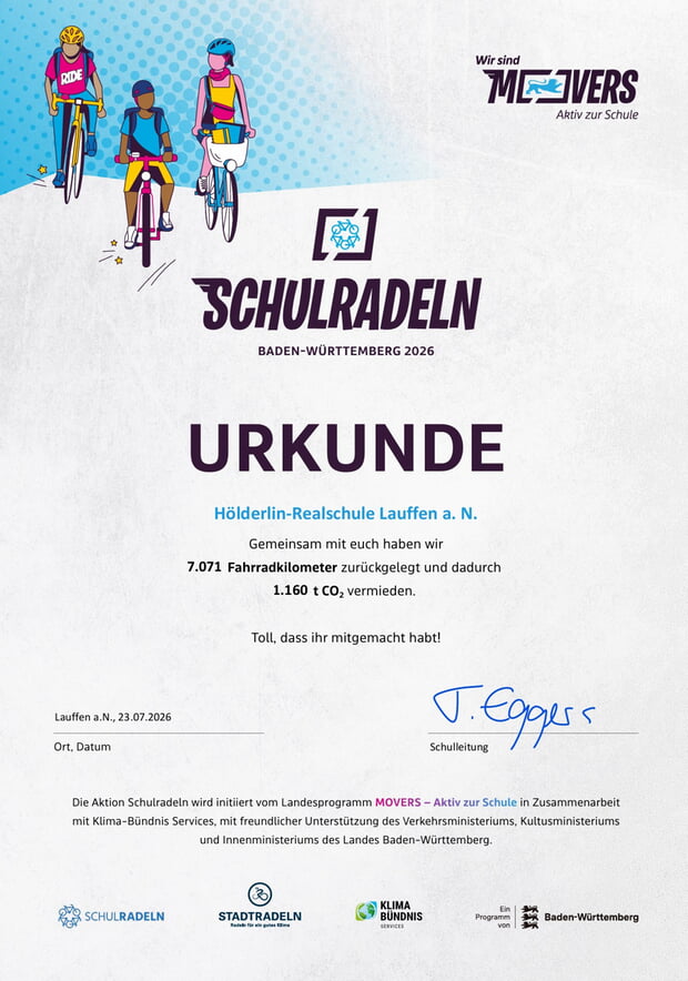 Urkunde Schulradeln